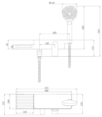 Смеситель для ванны и душа Lemark Unibox (LM6914CW)